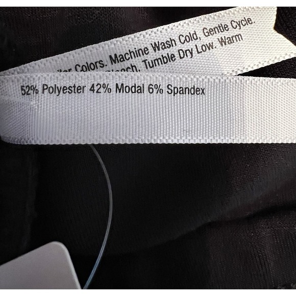 Soma Luxe Modal Wide Leg High Rise Pull On Pants  Women's Size Large Black NWT - Picture 8 of 9